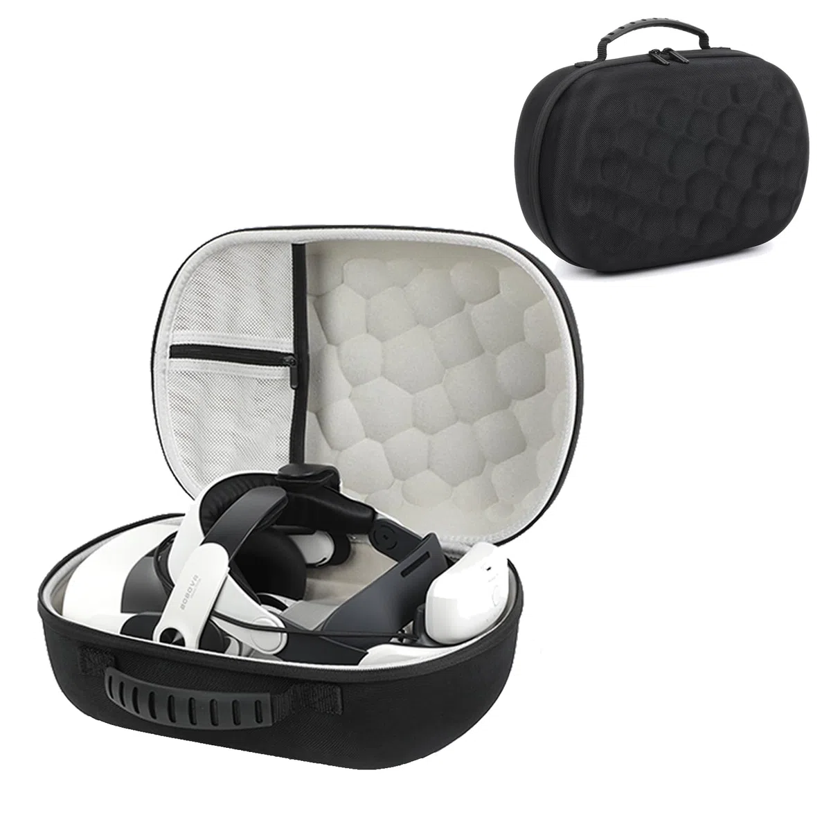 Étui de Transport Rigide en EVA pour Meta Quest 3/3S, Compatible avec Les Accessoires de Casque Quest 3S, résistant aux Chocs, imperméable, Doublure Douce pour Le Voyage et Le