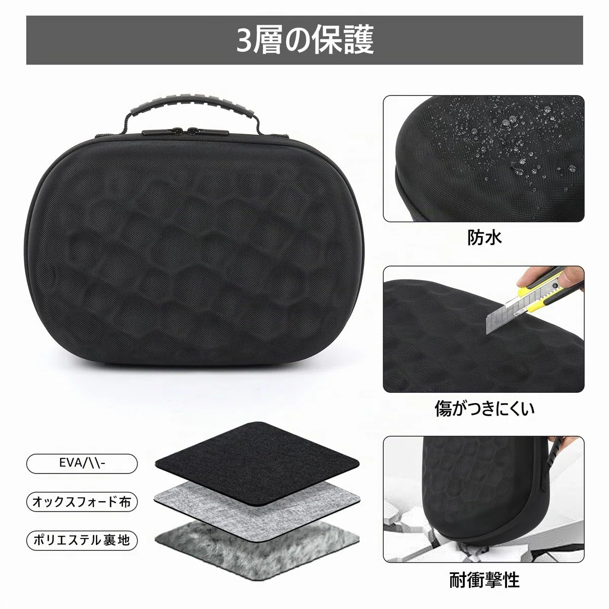 Étui de Transport Rigide en EVA pour Meta Quest 3/3S, Compatible avec Les Accessoires de Casque Quest 3S, résistant aux Chocs, imperméable, Doublure Douce pour Le Voyage et Le
