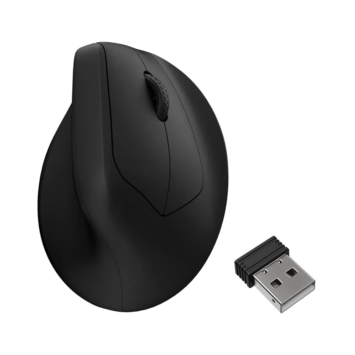 Keychron M5 Souris Verticale Ergonomique, 30000 DPI, 750 IPS, Récepteur 2.4 GHz/Bluetooth 5.3/USB-C, 600 mAh Batterie, Souris Gaming sans Fil Programmables pour Windows/macOS/iPadOS - Noire