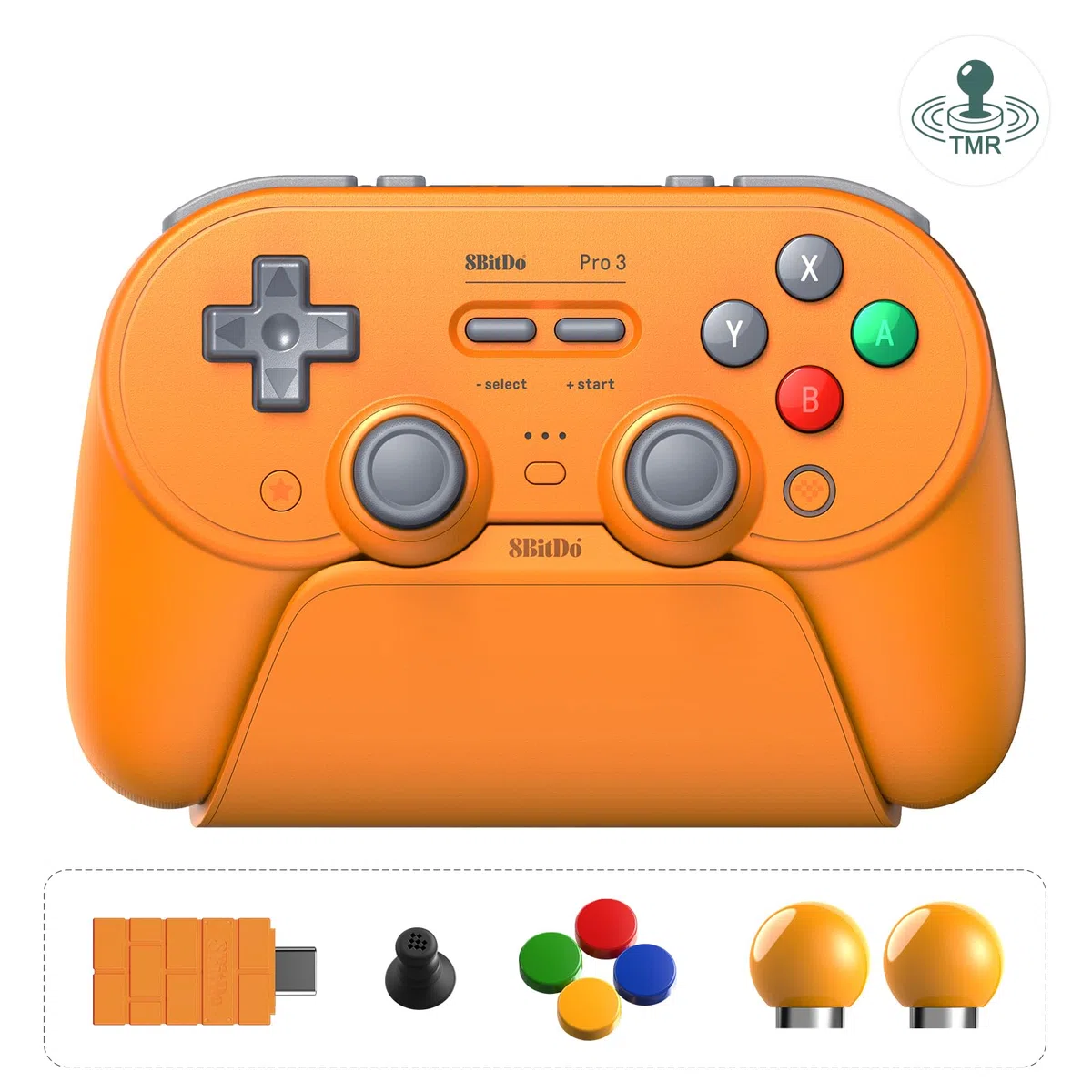 8BitDo Pro 3 Manette Bluetooth pour Switch/Switch 2, Joysticks TMR, Boutons Arrière Pro et R4/L4 Programmables, Gâchettes Hall/Tactiles,Boutons ABXY Interchangeables,pour Windows,Apple,SteamOS,Android