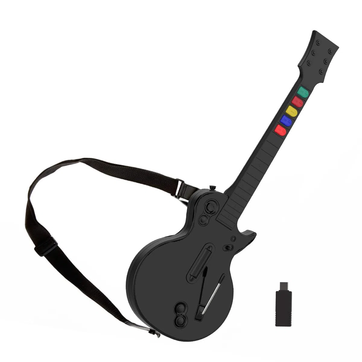 NBCP Manette Guitar Hero pour PC et PS3, Guitare Sans Fil pour Jeux Guitar Hero 3/4/5 et Rock Band 1/2, Guitare Guitar Hero Contrôleur avec Sangle de Guitare (Ten Keys/Black)