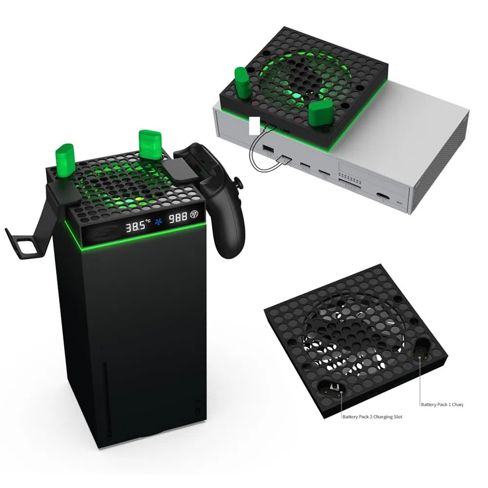 Ventilateur de refroidissement supérieur console pour Xbox SeriesX/S Ventilateur de refroidissement supérieur du système de refroidissement avec crochet de suspension de la manette