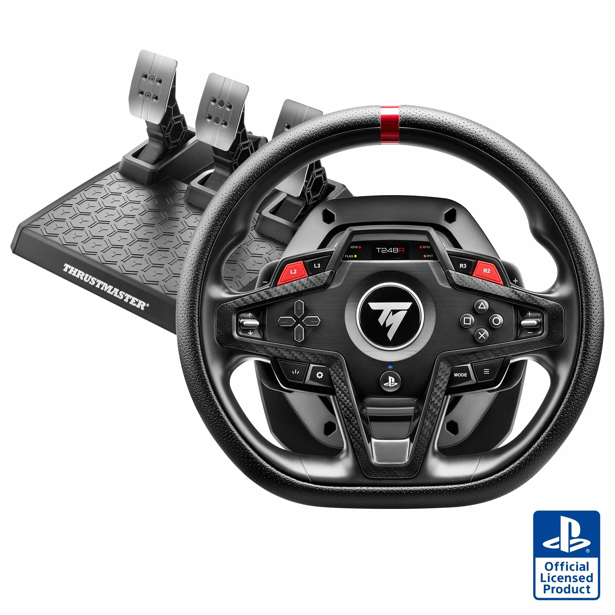 Thrustmaster T248R – Volant de Course Filaire avec Retour de Force 3,1 Nm – Ensemble de Simulation avec Pédalier Magnétique et Câbles – Compatible avec Consoles PS5, PS4 et PC