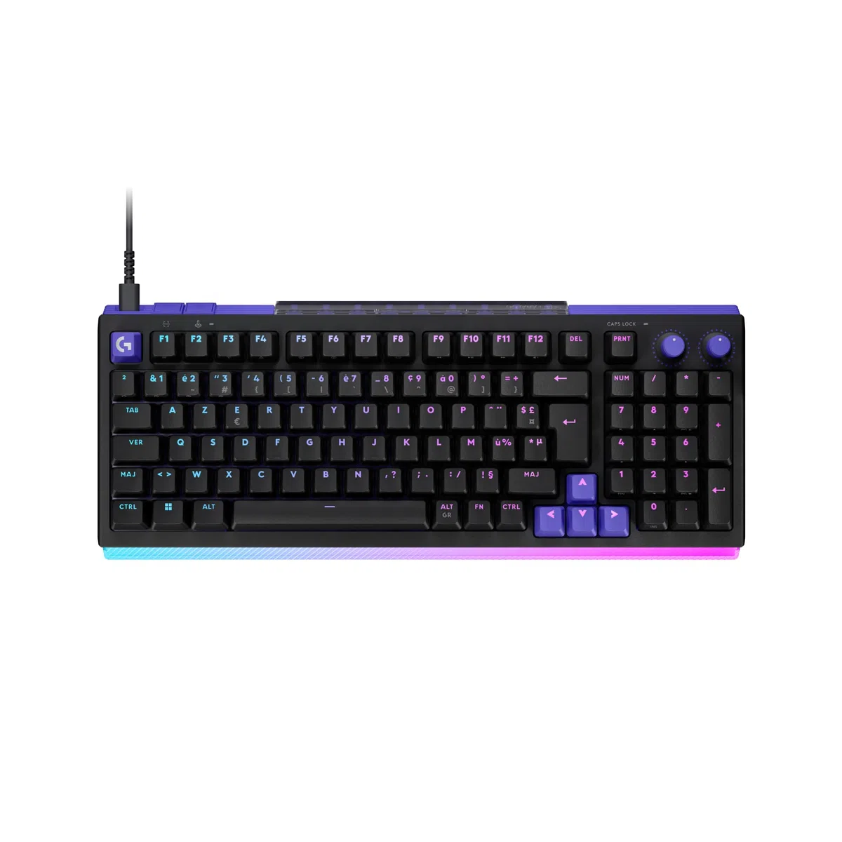 Logitech G G512 X 98 Dual Swap, Clavier Gaming TMR analogique/mécanique à switchs échangeables, taux d'interrogation 8K, déclenchement Rapide, RVB LIGHTSYNC, Filaire, PC, Mac, Français AZERTY - Noir