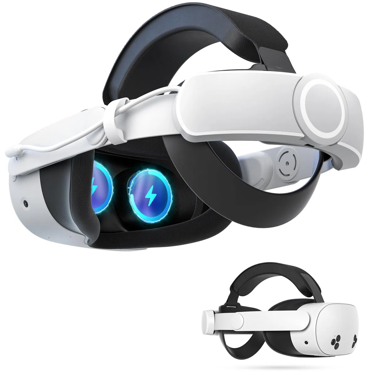 VR Sangle de tête de Batterie pour Quest 3S/Quest 3 Sangle Elite avec Batterie à Charge Rapide 8000 mAh Sangle équilibrée pour Quest 3S pour Quest 3 Accessoires