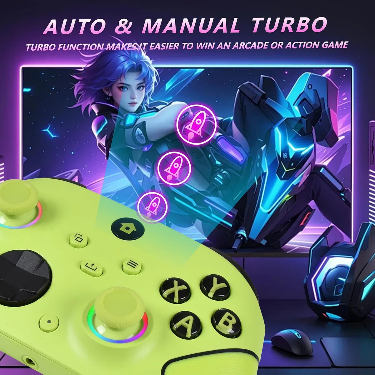 Lampelc Manette Xbox One, manette sans fil Xbox Series X & S/Xbox One/Elite/Windows 7/8/10